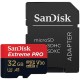 Карта памет Sandisk Extreme&reg; Pro microSDHC Card, 32GB, SD Adapter, Class 10, A1, V30, UHS-I, U3, 100Mb/s