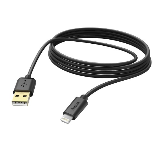 Hama Charging/Data Cable, Lightning, 3 m, black