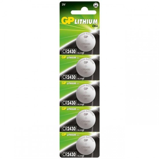 Lithium Button Battery GP CR2430 3V 5 pcs in blister /price for 1 battery/  GP