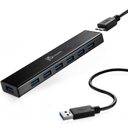 Хъб 7-портов J5 Create JUH377 USB 3.0, 1:7,Черен