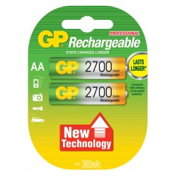 Акумулаторна Батерия GP R6 AA, 2700mAh, NiMH, 2 бр., GP270AAHC