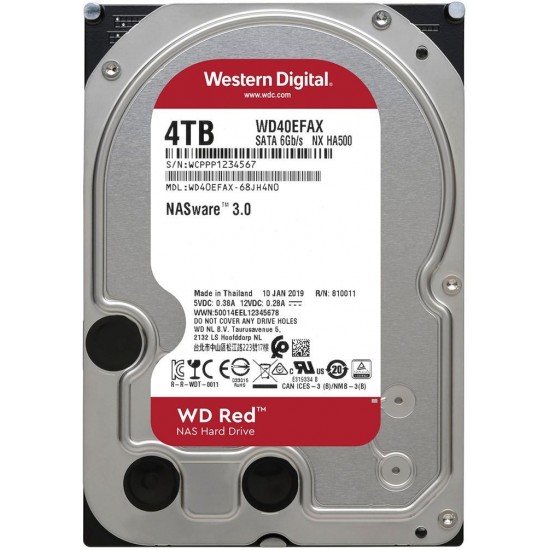 HDD WD RED, 4000 GB, 5400rpm, 256MB, SATA 3, WD40EFAX