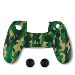 Протектор Spartan Gear Silicon Skin Cover + Thumb Grips за Dualshock 4, Green Camo