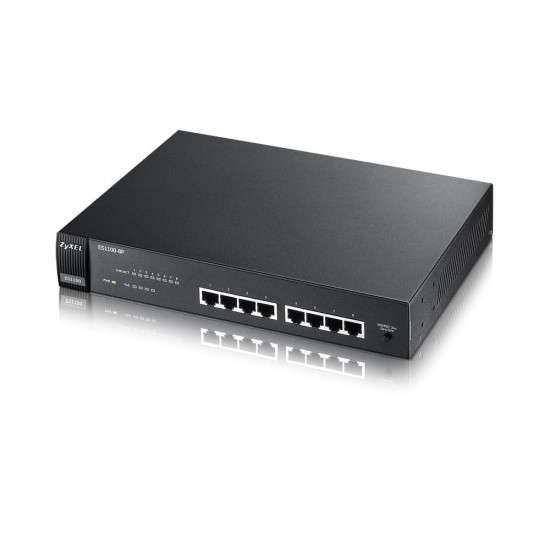 Switch ZYXEL ES1100-8P, 8 PoE ports, 10/100Mbps, rack-mount
