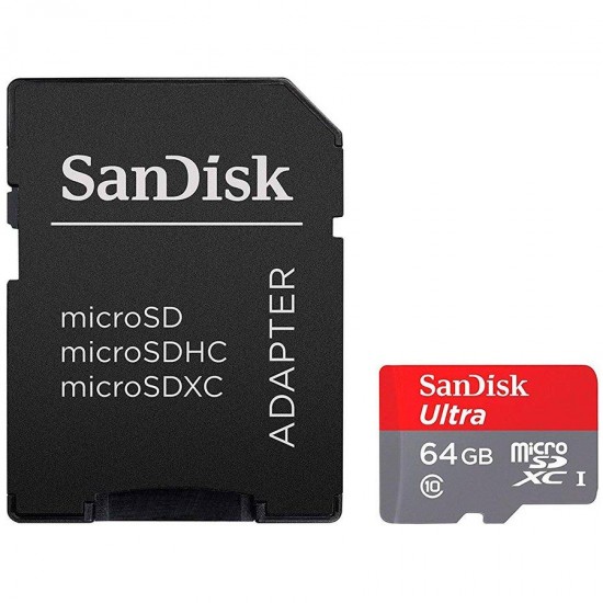 Memory card SANDISK Ultra micro SDHC UHS-I, SD Adapter, 64GB, Class 10