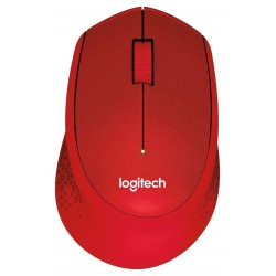 Безжична оптична мишка LOGITECH M330 Silent Plus, Червена, USB