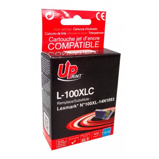 Мастилница UPRINT 14N1093, LEXMARK 100XL/Lex S305/S405/S505/S605/Pro705/Pro805, Cyan Ink cartridge UPRINT 14N1093, LEXMARK 100XL/Lex S305/S405/S505/S605/Pro705/Pro805, Cyan