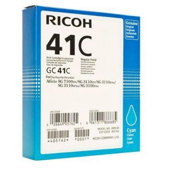 Gel ink RICOH GC41C ,2200 pages Cyan