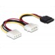 Кабел DeLock Power 4 pin мъжко към SATA 15 pin female + 4 pin женско, 16.5 cm