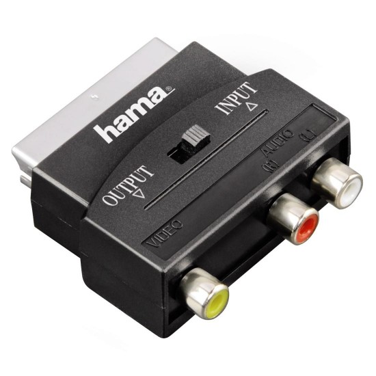 Video Scart Adapter HAMA 122239/42353, 3x RCA Socket/Scart Plug