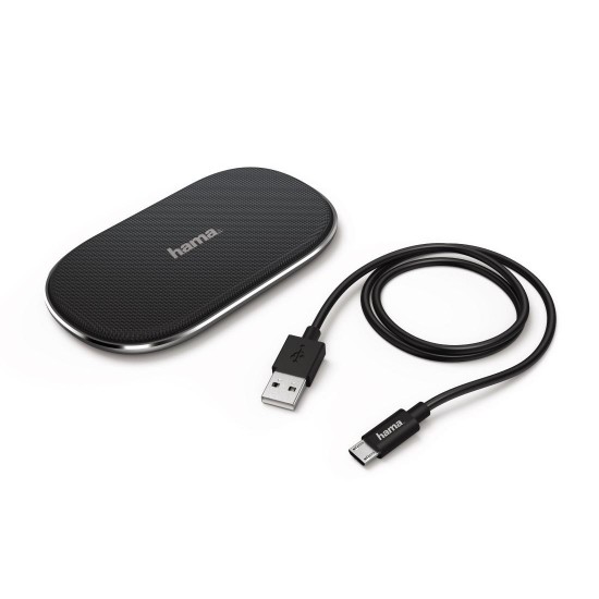 Hama "FC-10 FABRIC" Wireless Charger, Black