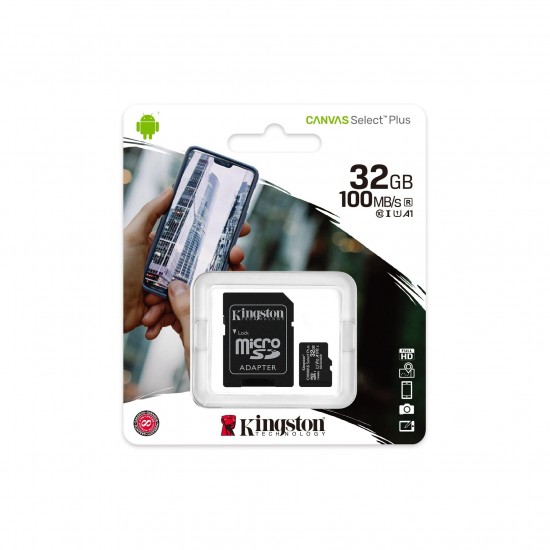 Memory card Kingston Canvas Select Plus  microSDHC 32GB, Class 10 UHS-I