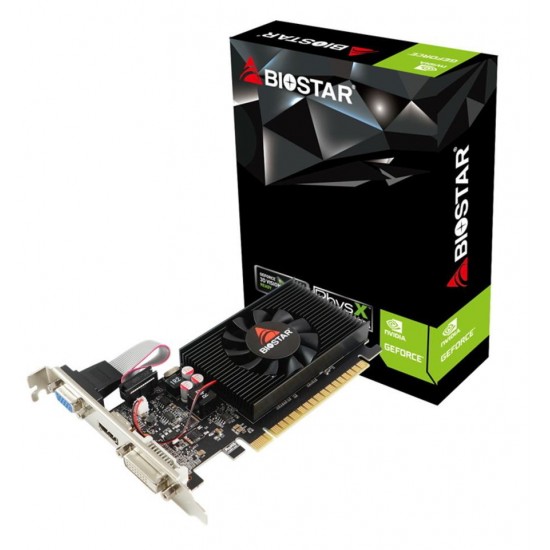 Graphic card BIOSTAR GeForce GT710, 2GB, GDDR3, 64 bit, DVI-I, D-Sub, HDMI