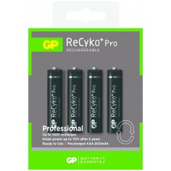 Акумулаторна Батерия GP  R03 AAA 850mAh RECYKO PRO NiMH 85AAAHCBN-GB4  4 бр. в опаковка GP с нищожен саморазряд когато не се използва