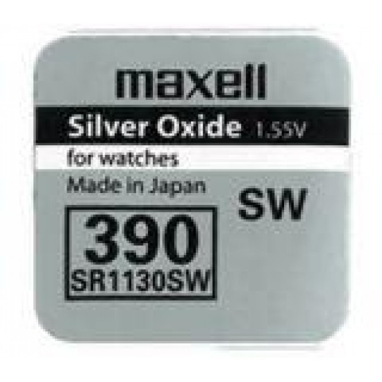 Button Battery Silver MAXELL SR 1130 SW /AG10/ 389/390 / 1.55V
