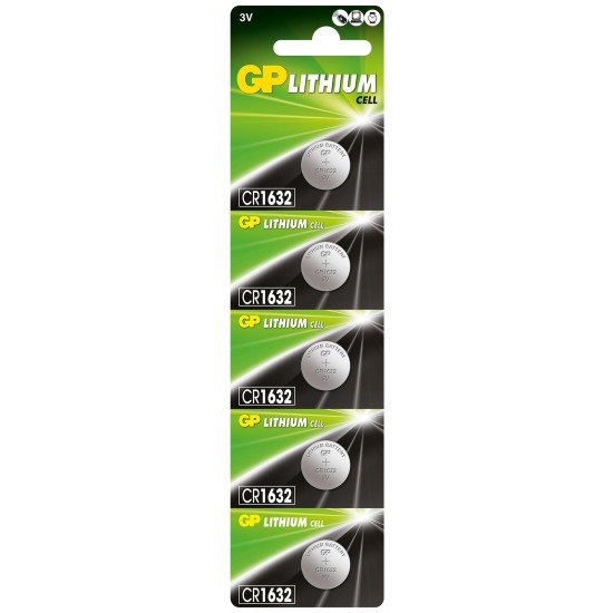 Battery lithium CR-1632 3V  GP BATTERIES, 5 pcs in blister /price is for 1 pc/