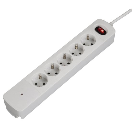 Hama "TIDY-Line" Multiple Socket Outlet, 5-Way,with Overvoltage Protection,white