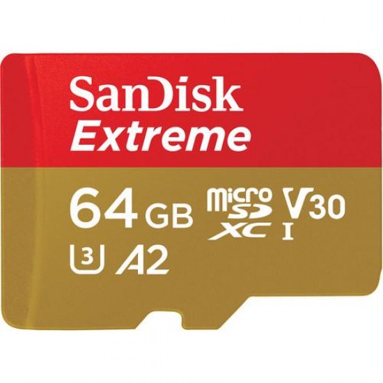 Memory card SANDISK Extreme microSDXC, 64GB, 160MB/s, Class 10, UHS-1, SD Adapter