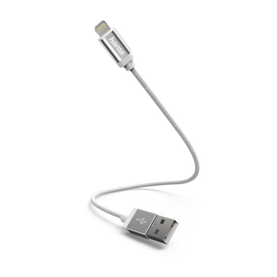 Кабел HAMA 178283, USB 2.0 A мъжко - Lightning, 0.2 м., Бял Hama Charging/Data Cable, Lightning, 0.2 m, white