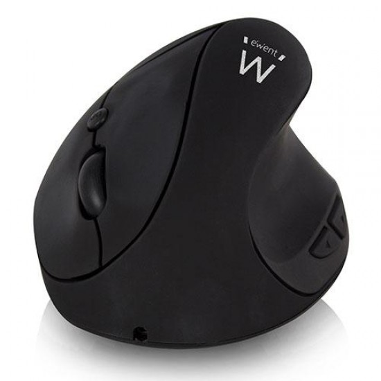 Оптична мишка Ewent EW3150, Безжична, Вертикална, 1600 dpi, USB, Черна Ewent Wireless Ergonomic Mouse, USB nano receiver, 1600 dpi, black