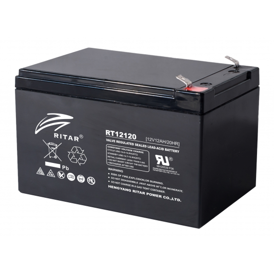 Lead Battery RITAR (RT12120) AGM  12V / 12 Ah - 151 / 98 / 95mm T2 RITAR
