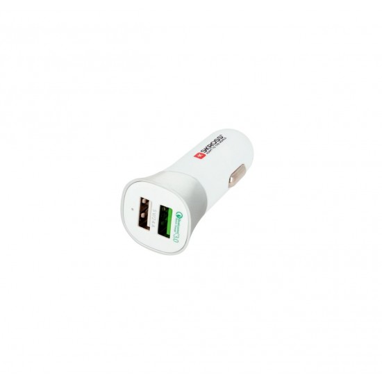 Car Charger SKROSS 2900615, 2 x USB-A, 5.4 А, White