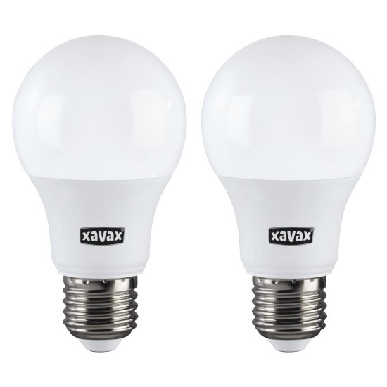 Xavax LED Bulb, E27, 806 lm Replaces 60W, Incand. Bulb, warm white, 2 Pcs