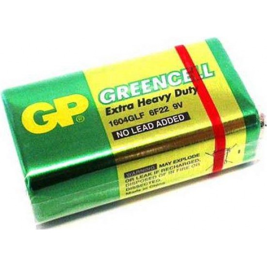 Zinc carbonic battery GP  6F22 Greencell 1604GLF-B 1 pcs.  9V