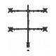 Стойка Ewent EW1514,  за 4 монитора за бюро, Регулируема, 2", 20 кг, Бюро, Черна