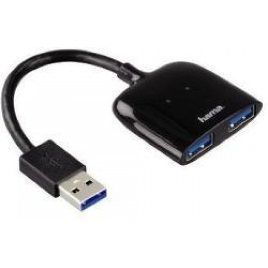 USB hub HAMA "Mobil", USB 3.0, 1:2, Black