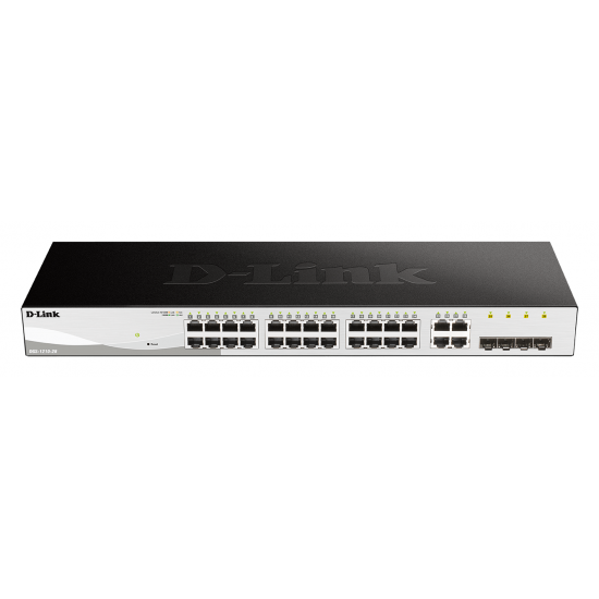D-Link DGS-1210-28, 28-ports 10/100/1000 Gigabit Smart Switch including 4 x 1000Base-T /SFP ports, managed, Rack-Mount