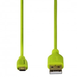 Кабел HAMA Flexi-Slim USB 2.0 - micro USB, 0.75 м., Позлатени конектори, Зелен