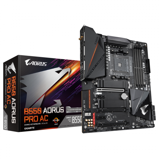 Motherboard GIGABYTE B550 AORUS PRO AC, WI-FI, Socket AM4, 4 x DDR4, RGB Fusion 2.0