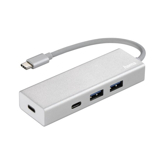 Hama USB 3.1 Type-C Hub 1:4 "Aluminium", 2 x USB-A, 2 x USB-C, bus-powered , Silver