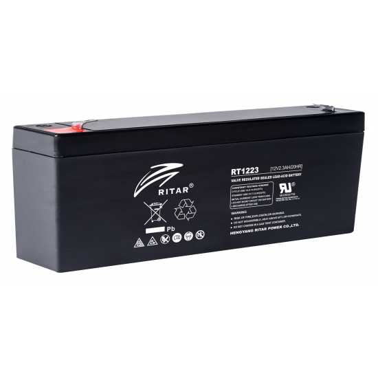 Lead Battery RITAR (RT1223) ;12V / 2.3 Ah  AGM 177/35/62 mm
