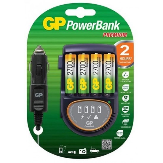 Charger PB50GS270+4 AA NiMH 2700mAh FAST /12V & 220V/ GP