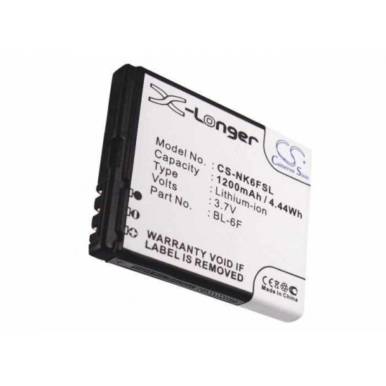 Mobile battery for  NOKIA BL-6F  N95 8GB, N78, N79  3,7V 1200mAh  Cameron Sino