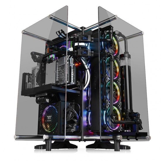 Case THERMALTAKE Core P90 Tempered Glass, Mid-Tower, Black, Wall Mount