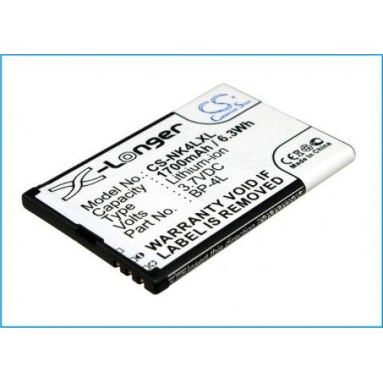Mobile battery for  NOKIA BP-4L  E90, E61i, E71 3,7V 1700 mAh  Cameron Sino