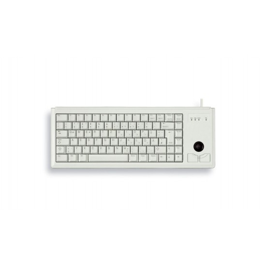 Compact wired keyboard CHERRY G84-4400 with Trackball, White