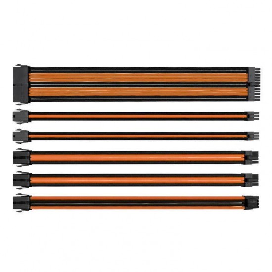 Комплект оплетени кабели Thermaltake TtMod, Black/Orange Sleeved Cable Extension Kit Thermaltake TtMod Black/Orange