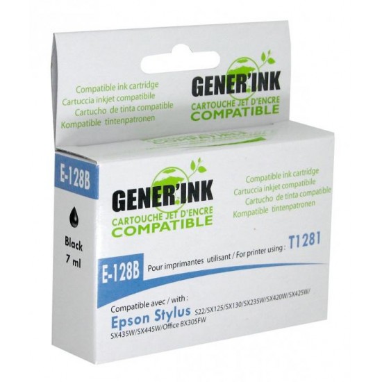 Мастилница GENERINK T1281 EPSON, Черен Ink cartridge GENERINK T1281 EPSON, Black