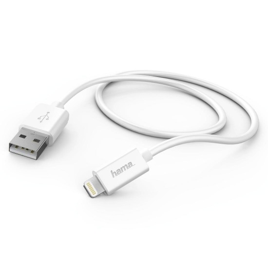 Hama Charging/Data Cable, Lightning, 1 m, White