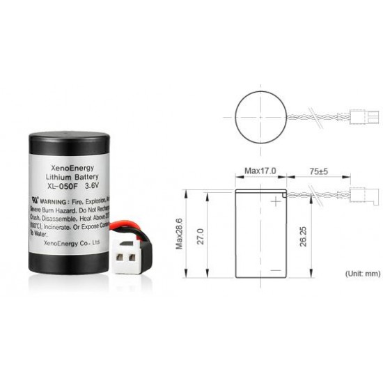 Lithium thyonil chlorid battery XENO  3,6V 1/2AA XL-050CAT