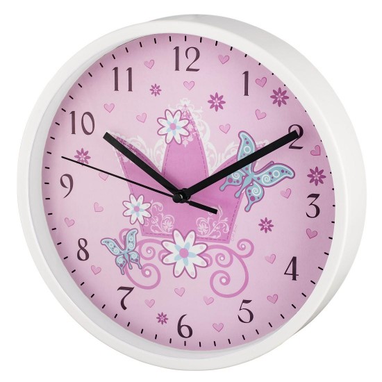 Hama "Crown" Children's Wall Clock, diameter 22.5 cm, low-noise