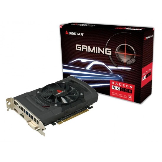 Graphic card BIOSTAR Radeon RX550, 2GB, GDDR5, 128 bit, DVI-I, HDMI, DisplayPort