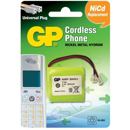 Battery for cordless phone 2*1/2АA 2.4V NiMH 300mAh GPT154 GP