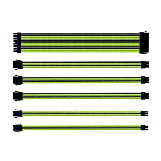 Sleeved Extension Cable Kit Green & Black