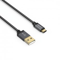 Кабел HAMA Elite USB-C мъжко-USB-A мъжко, 0.75 м.,5 звезди,480Mbit/s Антрацит