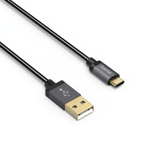 Cable HAMA Elite USB-A plug - USB-C, 0.75 m, 5 Stars, Anthracite